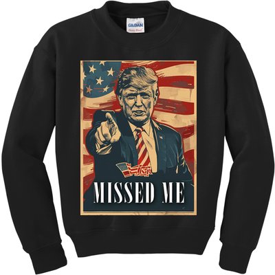 Funny Donald Trump Missed Me Assassination Attempt 2025 Kids Sweatshirt