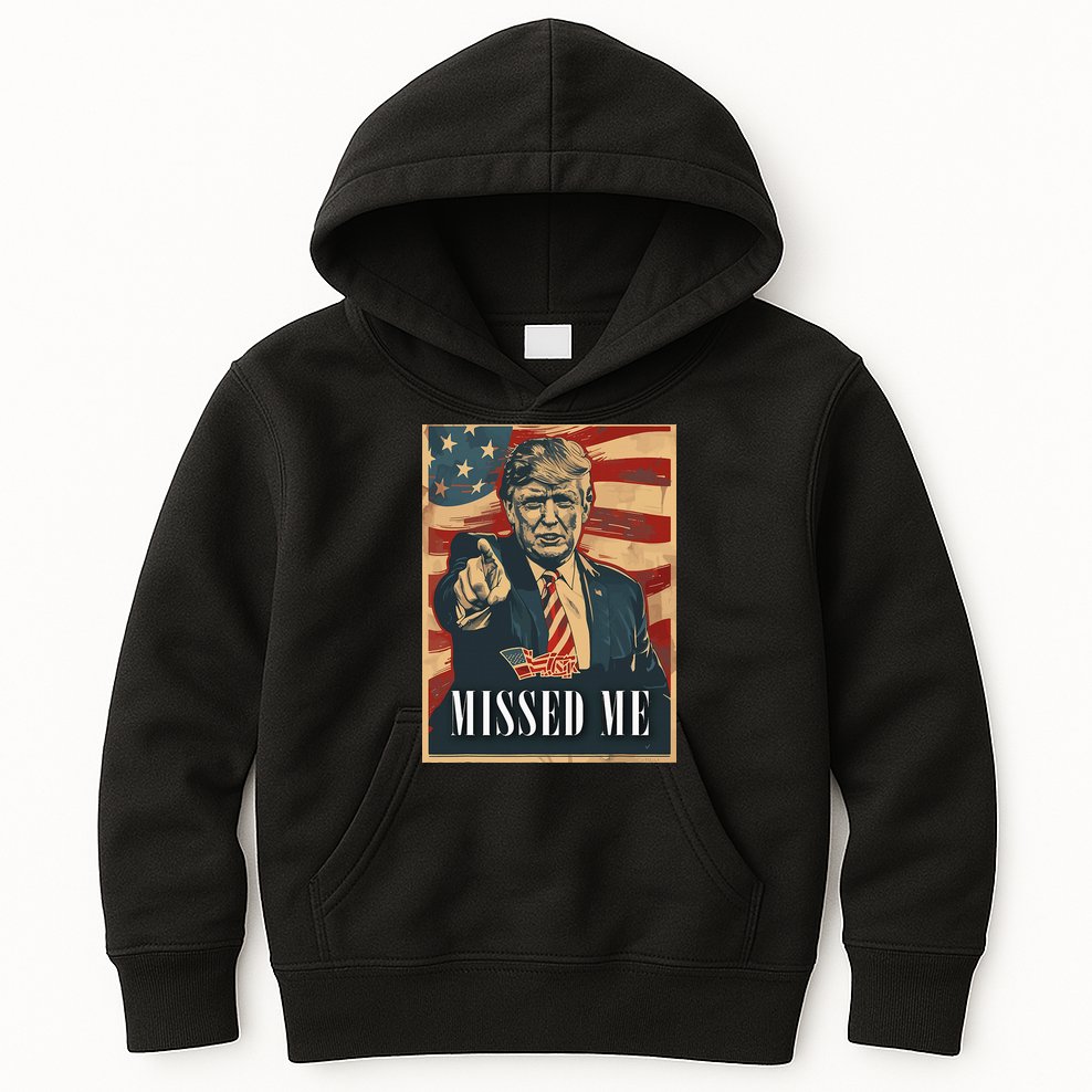 Funny Donald Trump Missed Me Assassination Attempt 2025 Kids Hoodie