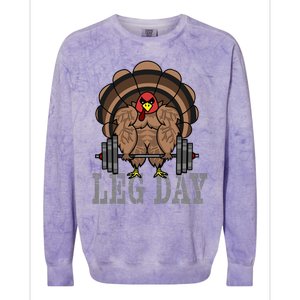 Funny Deadlifting Turkey Thanksgiving Leg Day Deadlift Colorblast Crewneck Sweatshirt