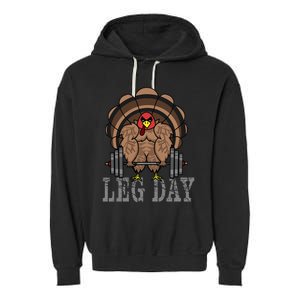 Funny Deadlifting Turkey Thanksgiving Leg Day Deadlift Garment-Dyed Fleece Hoodie