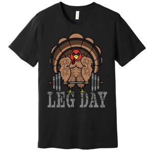 Funny Deadlifting Turkey Thanksgiving Leg Day Deadlift Premium T-Shirt