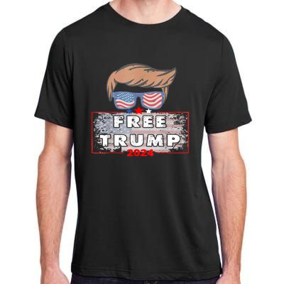 Free Donald Trump Republican Support American Flag Adult ChromaSoft Performance T-Shirt