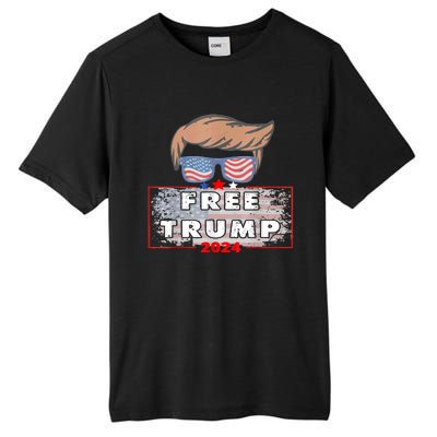 Free Donald Trump Republican Support American Flag Tall Fusion ChromaSoft Performance T-Shirt