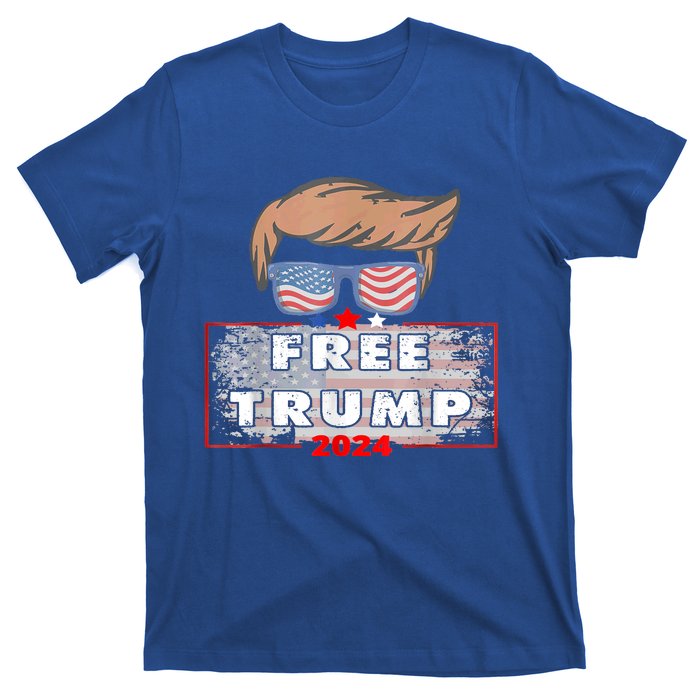 Free Donald Trump Republican Support American Flag T-Shirt