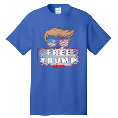 Free Donald Trump Republican Support American Flag Tall T-Shirt