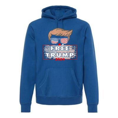 Free Donald Trump Republican Support American Flag Premium Hoodie