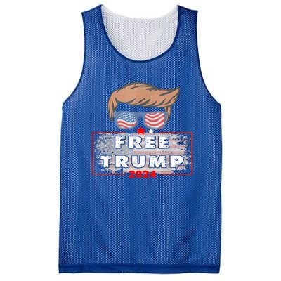 Free Donald Trump Republican Support American Flag Mesh Reversible Basketball Jersey Tank