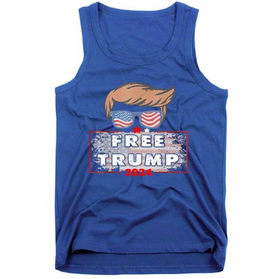 Free Donald Trump Republican Support American Flag Tank Top