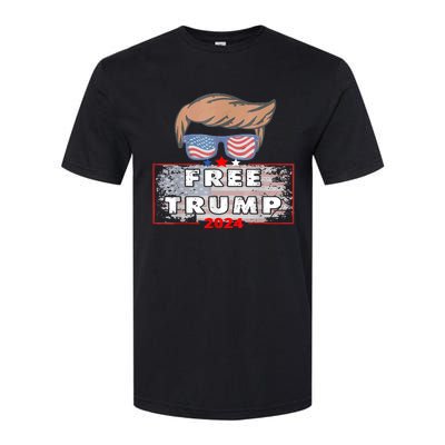 Free Donald Trump Republican Support American Flag Softstyle CVC T-Shirt