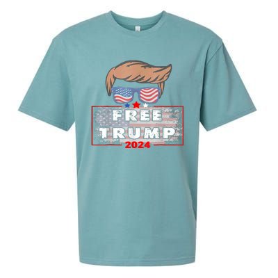 Free Donald Trump Republican Support American Flag Sueded Cloud Jersey T-Shirt