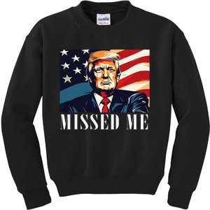 Funny Donald Trump Missed Me Assassination Attempt 2025 Kids Sweatshirt