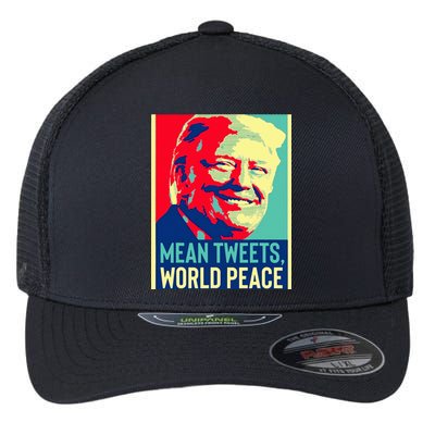 Funny Donald Trump World Peace And Mean Tweets 2024 Election Flexfit Unipanel Trucker Cap