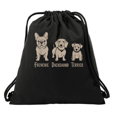 Frenchie Dachshund Terrier Drawstring Bag