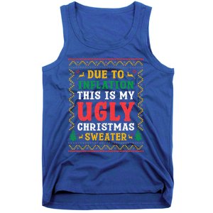 Funny Due to Inflation Ugly Christmas Sweaters  Tank Top