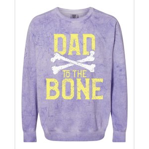 Funny Dad To The Bone Pun Fathers Dad Jokes Colorblast Crewneck Sweatshirt