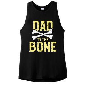 Funny Dad To The Bone Pun Fathers Dad Jokes Ladies PosiCharge Tri-Blend Wicking Tank