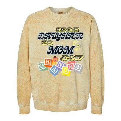 From Daughter To Mom To Grandma Grandmother Colorblast Crewneck Sweatshirt