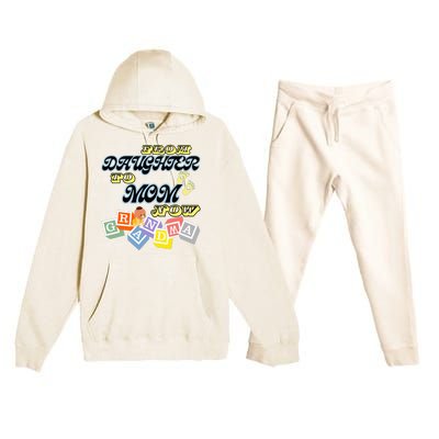 From Daughter To Mom To Grandma Grandmother Premium Hooded Sweatsuit Set