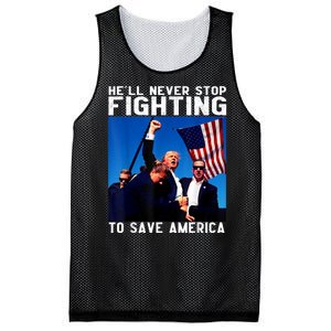 Funny Donald Trump HeLl Never Stop Fighting To Save America Mesh Reversible Basketball Jersey Tank