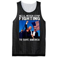 Funny Donald Trump HeLl Never Stop Fighting To Save America Mesh Reversible Basketball Jersey Tank