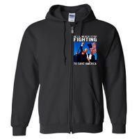 Funny Donald Trump HeLl Never Stop Fighting To Save America Full Zip Hoodie