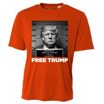 Free Donald Trump Mugshot Cooling Performance Crew T-Shirt