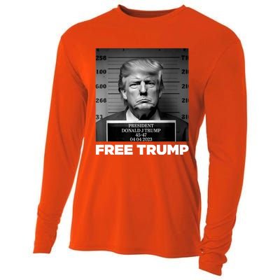 Free Donald Trump Mugshot Cooling Performance Long Sleeve Crew