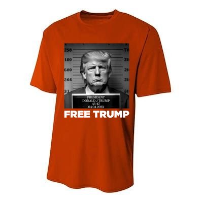 Free Donald Trump Mugshot Performance Sprint T-Shirt