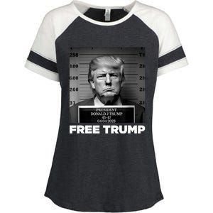 Free Donald Trump Mugshot Enza Ladies Jersey Colorblock Tee