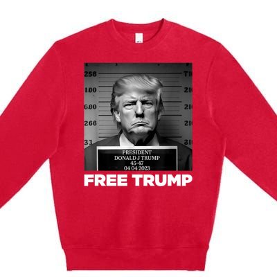 Free Donald Trump Mugshot Premium Crewneck Sweatshirt