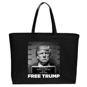 Free Donald Trump Mugshot Cotton Canvas Jumbo Tote