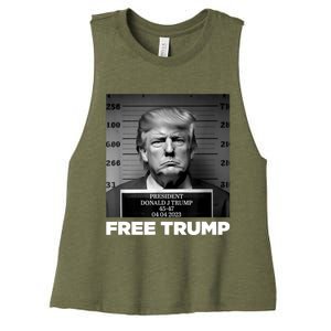 Free Donald Trump Mugshot Women's Racerback Cropped Tank