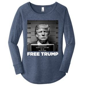 Free Donald Trump Mugshot Women's Perfect Tri Tunic Long Sleeve Shirt