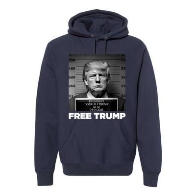 Free Donald Trump Mugshot Premium Hoodie