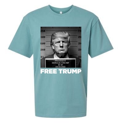 Free Donald Trump Mugshot Sueded Cloud Jersey T-Shirt