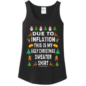 Funny Due to Inflation This is My Ugly Sweater For Christmas Ladies Essential Tank