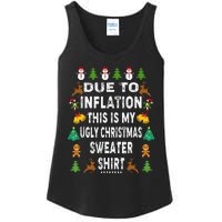 Funny Due to Inflation This is My Ugly Sweater For Christmas Ladies Essential Tank