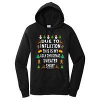 Funny Due to Inflation This is My Ugly Sweater For Christmas Women's Pullover Hoodie