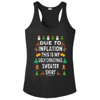 Funny Due to Inflation This is My Ugly Sweater For Christmas Ladies PosiCharge Competitor Racerback Tank