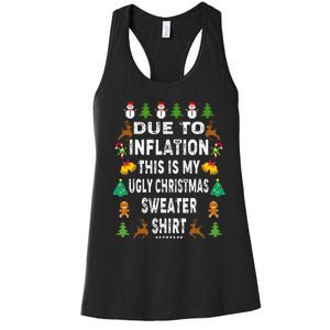 Funny Due to Inflation This is My Ugly Sweater For Christmas Women's Racerback Tank