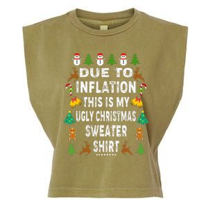 Funny Due to Inflation This is My Ugly Sweater For Christmas Garment-Dyed Women's Muscle Tee