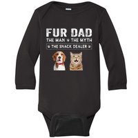 Fur Dad The Man The Myth Men Gift Funny Dog Cat Fathers Day Baby Long Sleeve Bodysuit