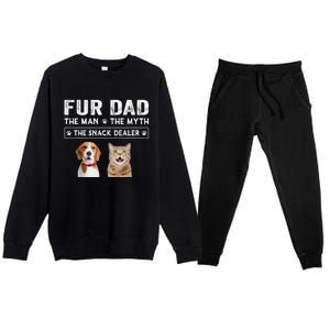 Fur Dad The Man The Myth Men Gift Funny Dog Cat Fathers Day Premium Crewneck Sweatsuit Set