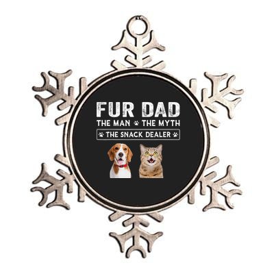 Fur Dad The Man The Myth Men Gift Funny Dog Cat Fathers Day Metallic Star Ornament