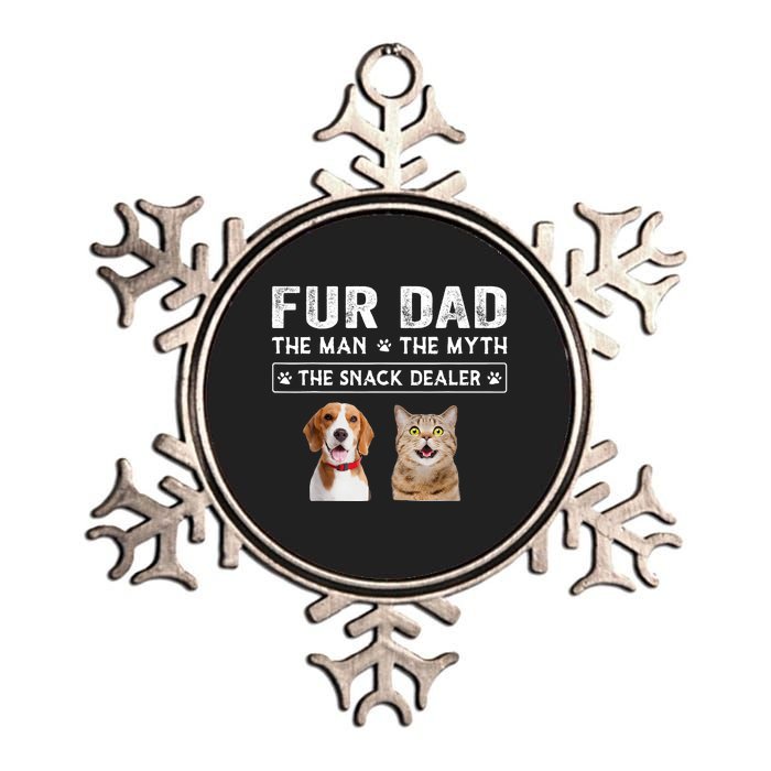 Fur Dad The Man The Myth Men Gift Funny Dog Cat Fathers Day Metallic Star Ornament