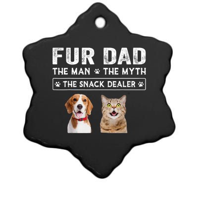 Fur Dad The Man The Myth Men Gift Funny Dog Cat Fathers Day Ceramic Star Ornament