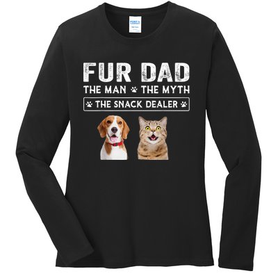 Fur Dad The Man The Myth Men Gift Funny Dog Cat Fathers Day Ladies Long Sleeve Shirt