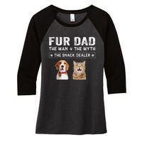 Fur Dad The Man The Myth Men Gift Funny Dog Cat Fathers Day Women's Tri-Blend 3/4-Sleeve Raglan Shirt