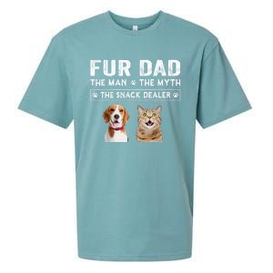 Fur Dad The Man The Myth Men Gift Funny Dog Cat Fathers Day Sueded Cloud Jersey T-Shirt