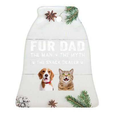 Fur Dad The Man The Myth Men Gift Funny Dog Cat Fathers Day Ceramic Bell Ornament